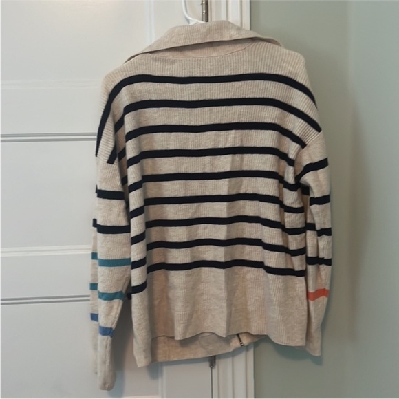 NIC+ZOE Sailors Stripe Zip Front Cardigan. Woman’s XXL Worn Once! Fun Look :) - Picture 6 of 7